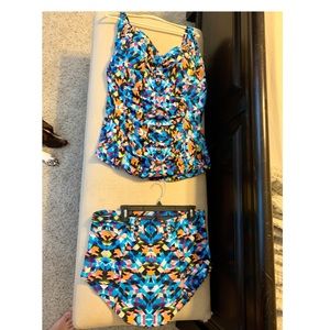 Torrid Tankini Swim Top and High Waisted Bottoms